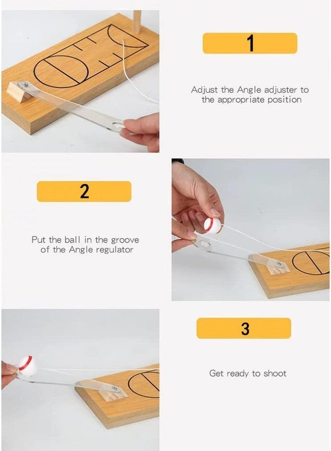 Artnery Mini Desktop Basketball Game Wooden Mini Finger Basketball Shooting Game Compact Compact Funny Portable for Indoor Kids Gifts. - Image 5
